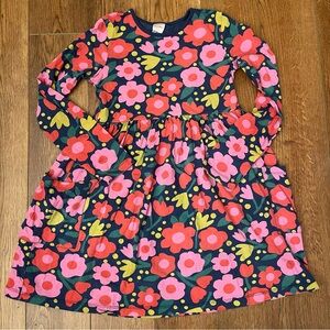 Hanna Andersson floral twirl dress with pockets girls size 12